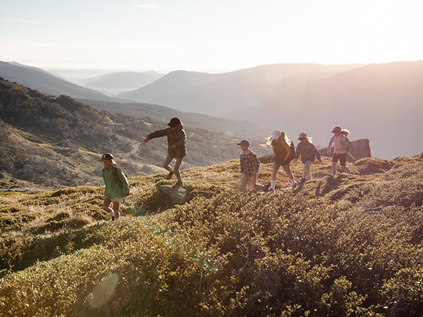 kids hiking in Thredbo summer