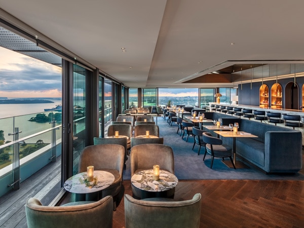 views of Sydney at the rooftop bar, Aster