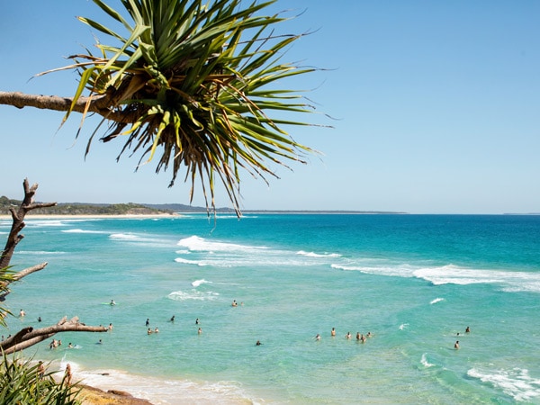 swimming and surfing on North Stradbroke Island