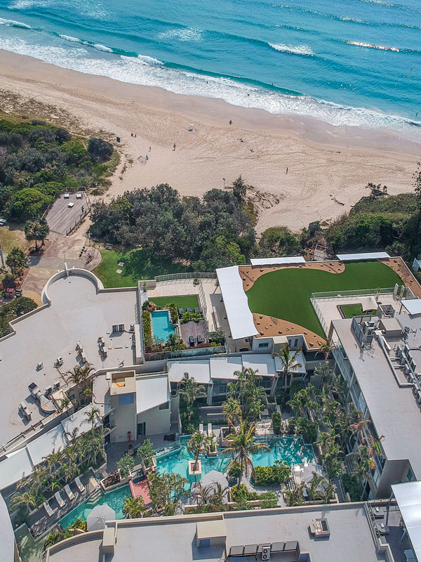 an aerial view of The Beach Cabarita Apartments