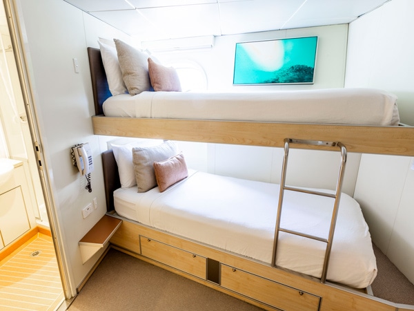 a cabin for two onboard True North, Kimberley