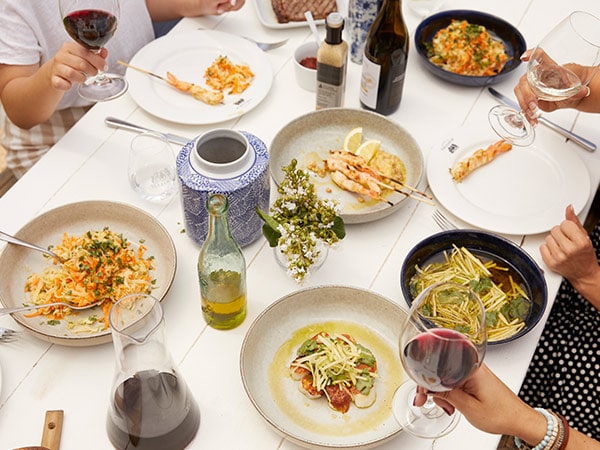 Friends enjoying a food and wine experience at Tulloch Wines, Pokolbin.