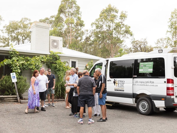 van fetching guests heading to Two Fat Blokes, Hunter Valley