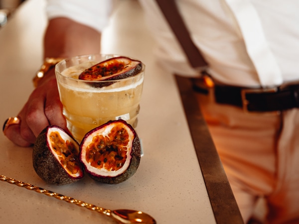 a close-up shot of a drink at Whiskey and Wine, Cairns