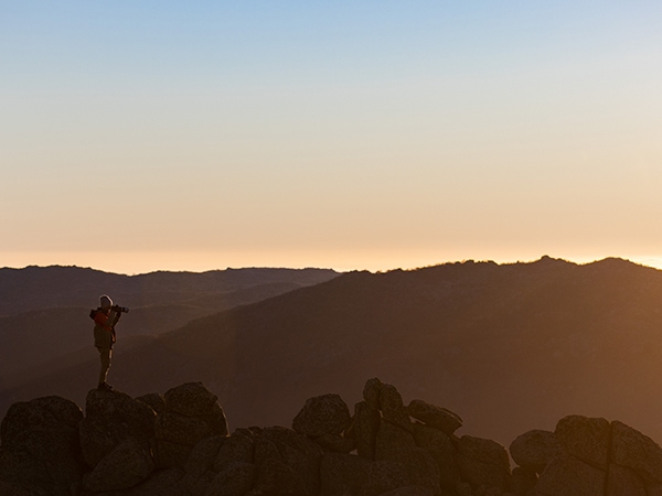 photograpgher on full moon hike thredbo summer