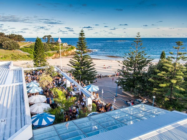 an aerial view of the beach at Coogee Pavilion Rooftop