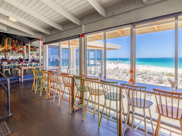 the interior of Clancy’s Fish Bar City Beach in Perth, WA