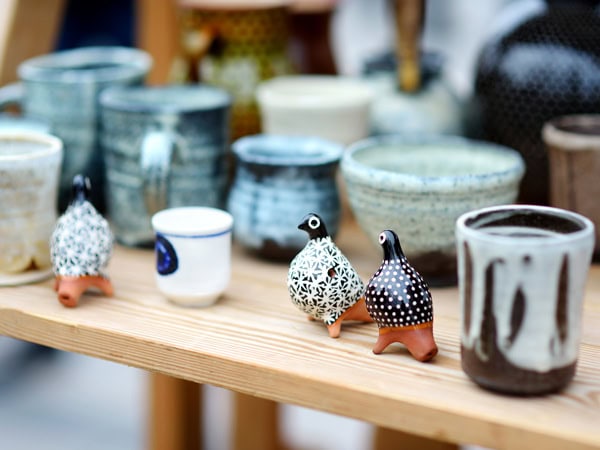 Ceramics at a Market Stall