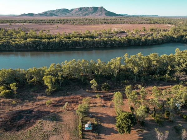 an aerial view of Hairy Dogs Fishing Camp