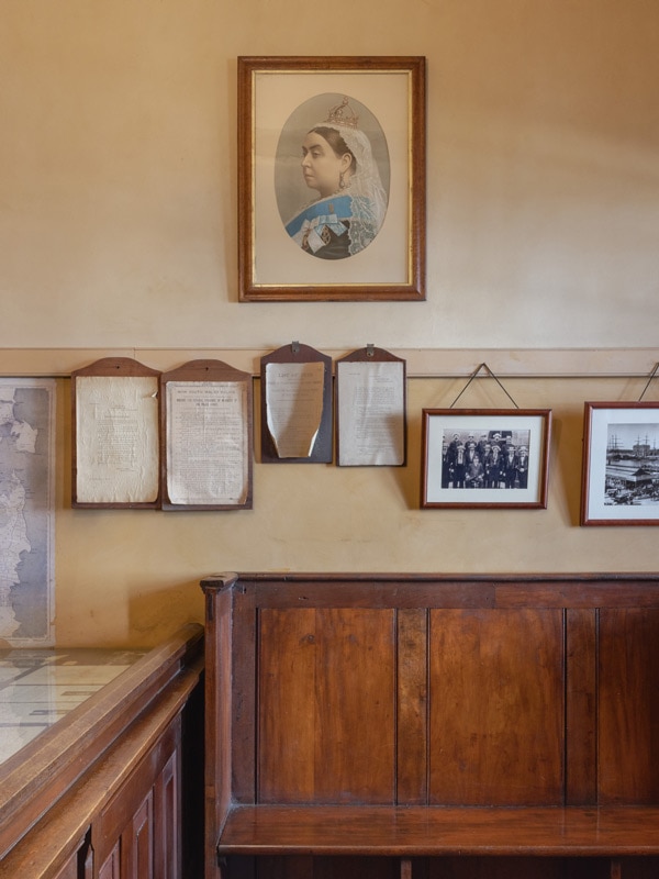 portraits on the wall inside Justice & Police Museum