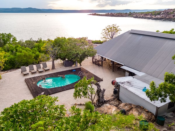 an aerial view of the pool at Kimberley Coastal Camp