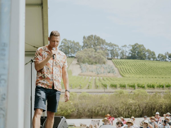 Merrick Watts at Grapes of Mirth in South Australia