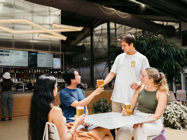 friends enjoying beer at Modus Brewing, Newcastle