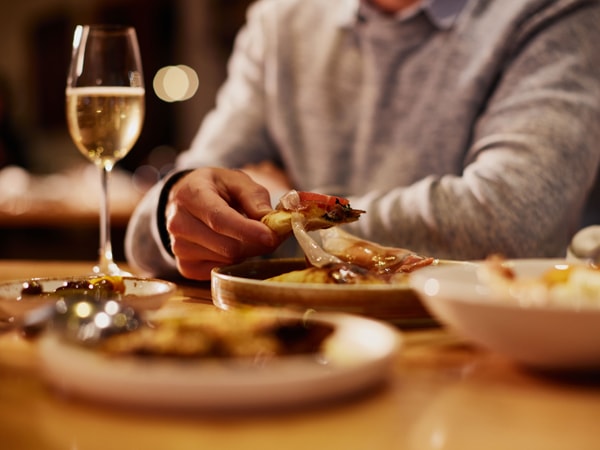 a man dining at Osteria Vista, Stefano Lubiana Wines