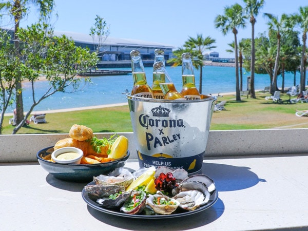 a bucket of cold beer and oysters at Oyster Bar, Darwin, NT