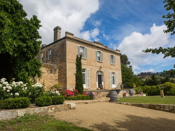 a heritage-listed cottage at Pooley Wines, Tasmania