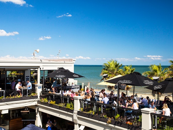 people dining al fresco at Republica, St Kilda, Vic