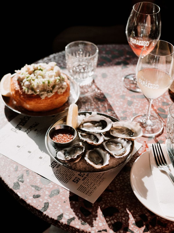 food and drinks on the table at Si Paradiso, Highgate, WA