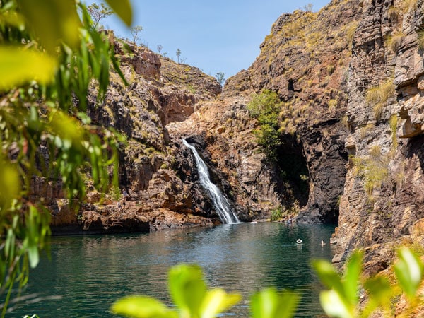 a cascading waterfalls in Maguk