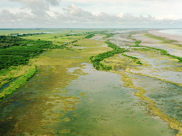 an aerial view of West Alligator Head, Kakadu