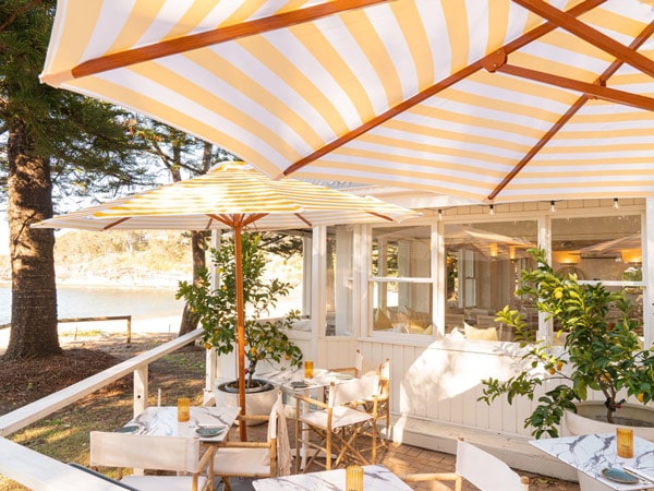 al fresco dining at Amalfi, Pearl Beach