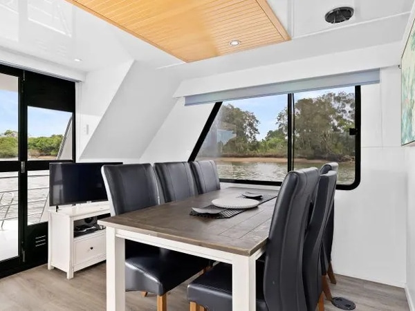 the interior of the Blue Sky Coomera houseboat in Gold Coast, Queensland