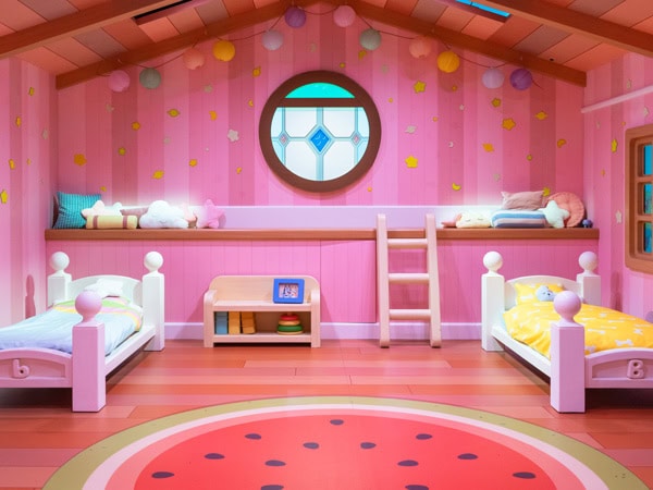 Inside Bluey's bedroom at Bluey's World in Brisbane