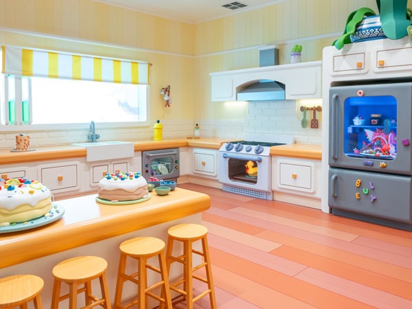 Inside Bluey's kitchen at Bluey's World in Brisbane