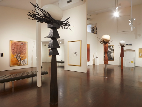 art displays inside the Brett Whiteley Studio