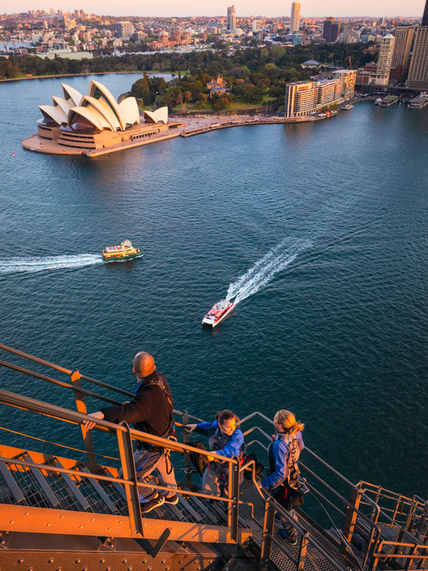the BridgeClimb Sydneyexperience overlooking Sydney Harbour