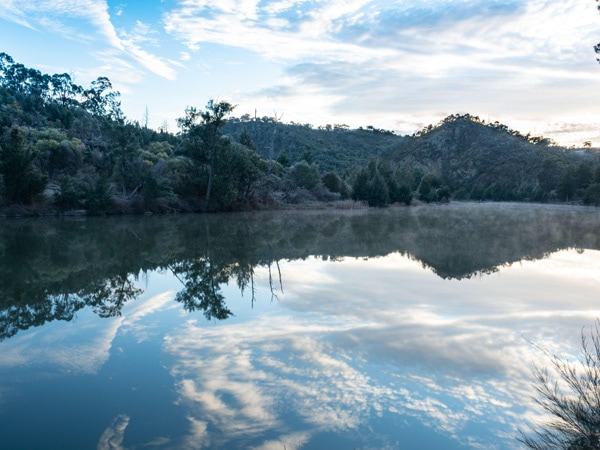 the calm waters at Casuarina Sands, Stromlo, ACT