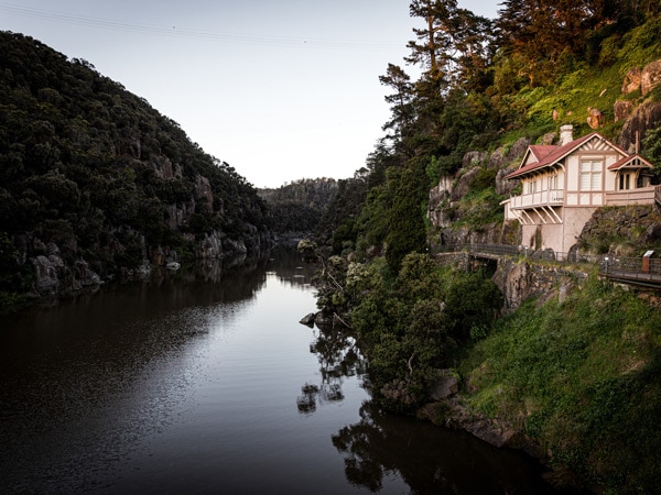 scenic views over Cataract Gorge, in Launceston, Tas