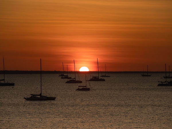 sunset at sea in Darwin, NT