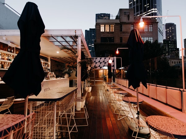 the rooftop bar at Dom's Social Club, Melbourne CBD