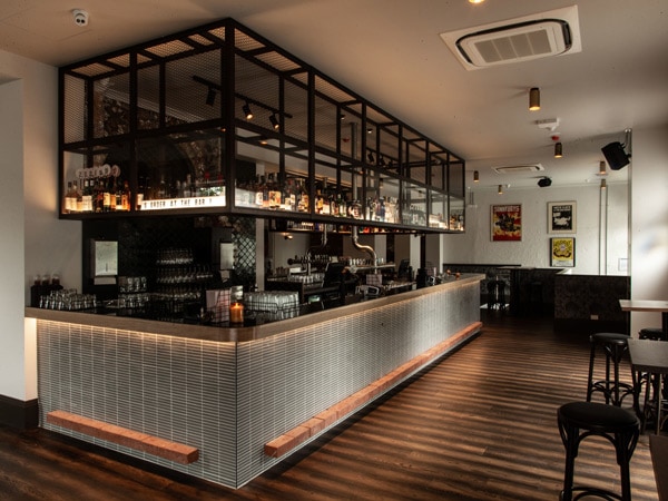 the indoor bar at Harlow, Richmond