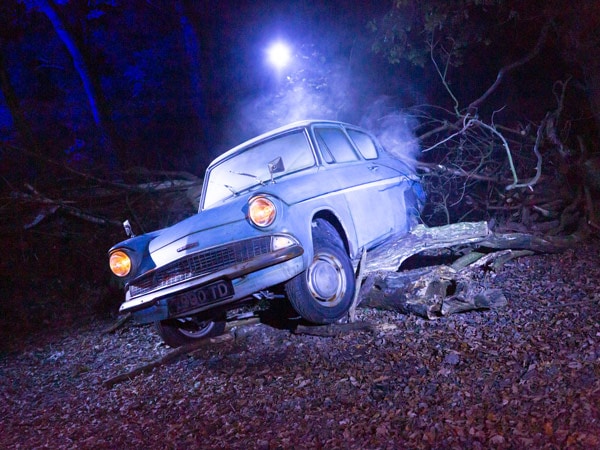 Flying car at Harry Potter: A Forbidden Forest Experience