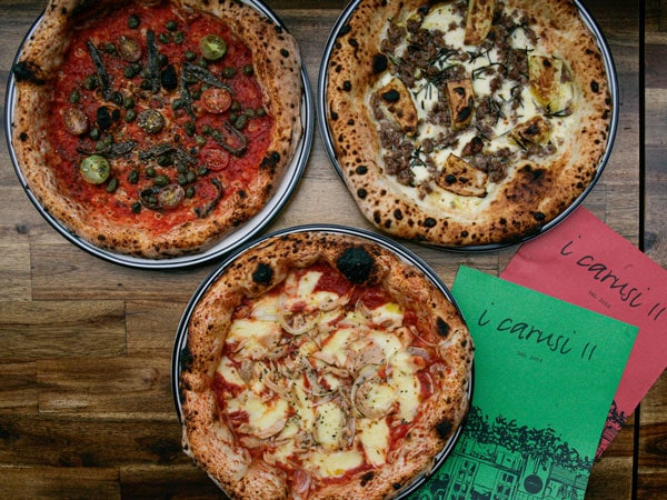 different kinds of pizza at i Carussi II