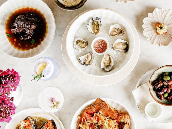a table-top view of food at Kefi, Koolewong