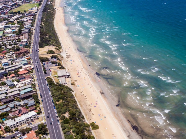 Mentone Beach aerial view