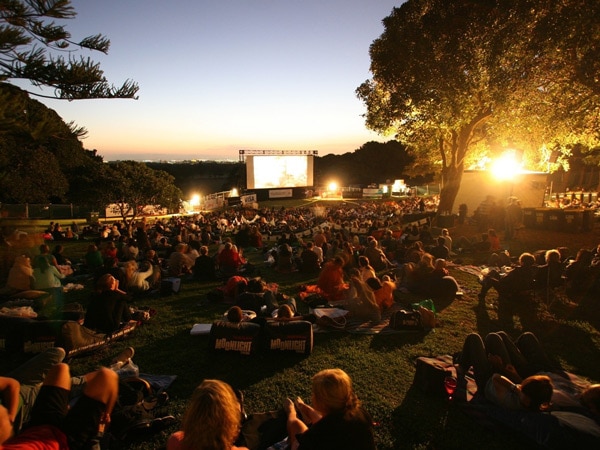 the outdoor Moonlight Cinema at BelvedereAmphitheatre, Centennial Park, Sydney