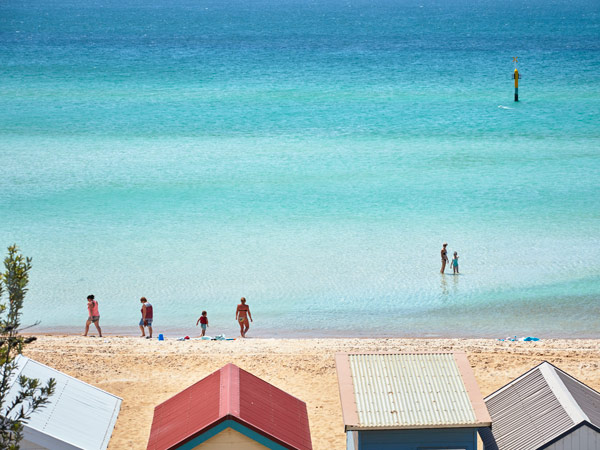 Swimmers at Mount Martha Beach