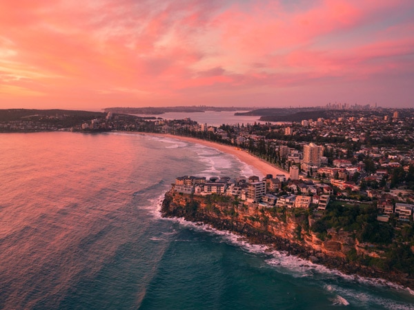 sunrise over Queenscliff and Manly on Sydney's northern beaches