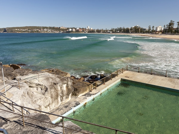 an aerial view of Queenscliff ocean pool, Manly