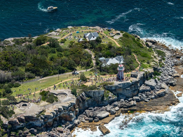 an aerial view of South Head, Watsons Bay, Sydney Harbour National Park