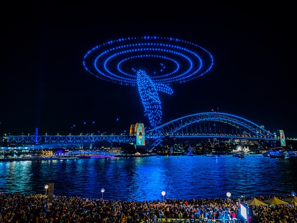 Written In The Stars drone show lights up during VividSydney 2023