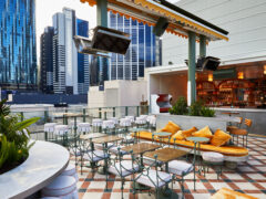 an al fresco drinking spot at HER Rooftop, Melbourne