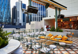 an al fresco drinking spot at HER Rooftop, Melbourne