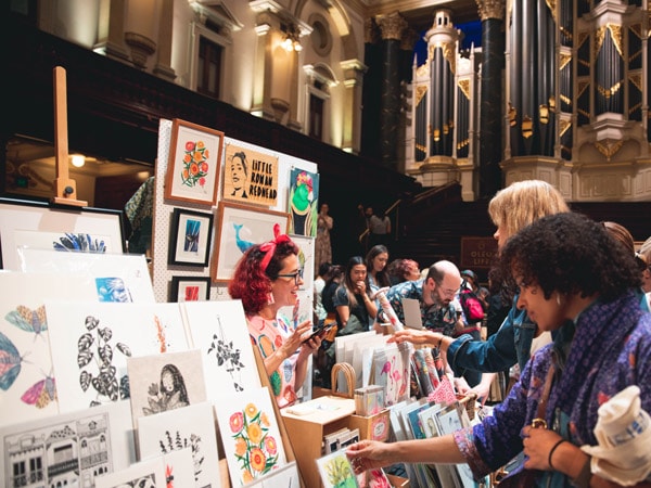 people browsing local crafts at Sydney Made Art & Design Markets