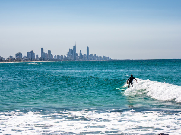 Sufer at Burleigh Heads on the Gold Coast, Qld