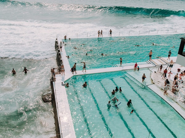 people enjoying at Bondi Icebergs